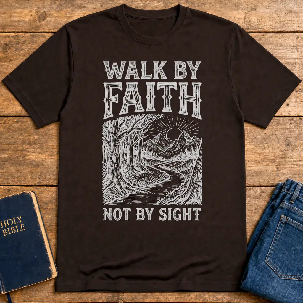 Walk by Faith T-Shirt - Dark Chocolate