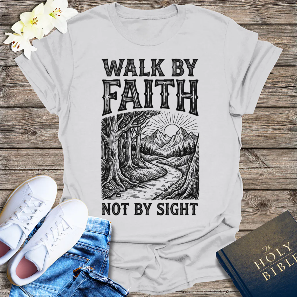 Walk by Faith T-Shirt - Ice Grey