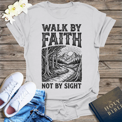 Walk by Faith T-Shirt - Ice Grey