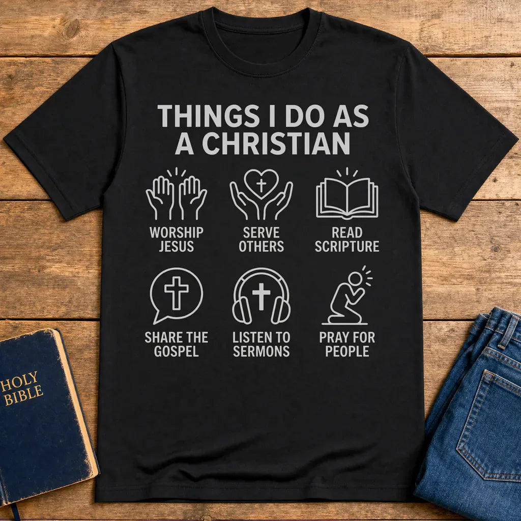 Things I Do As A Christian T-Shirt - Black