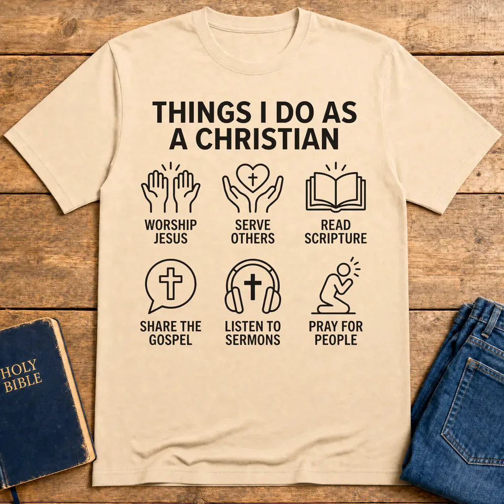 Things I Do As A Christian T-Shirt - Natural