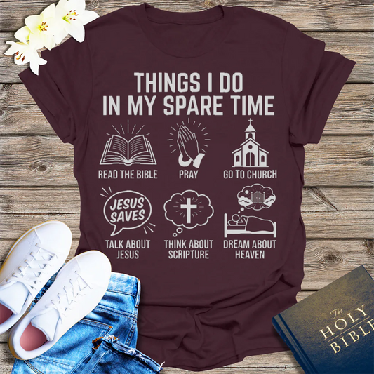 Spare Time with Jesus T-Shirt - Dark Chocolate