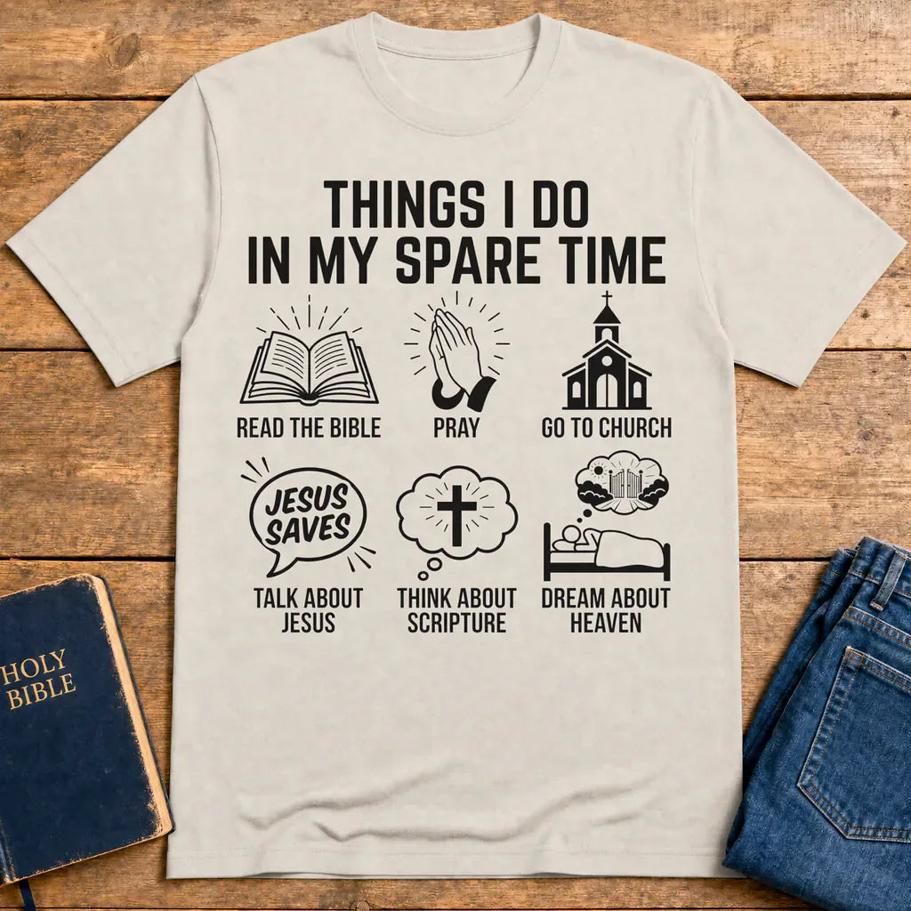 Spare Time with Jesus T-Shirt - Ice Grey