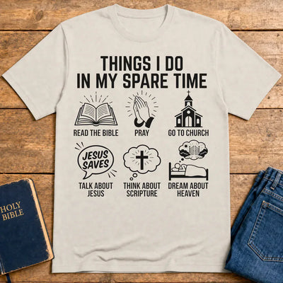 Spare Time with Jesus T-Shirt - Ice Grey