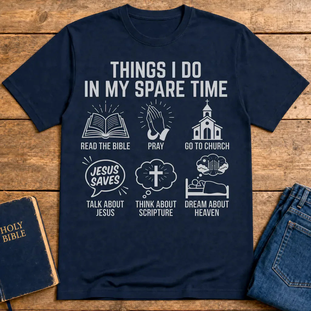 Spare Time with Jesus T-Shirt - Navy