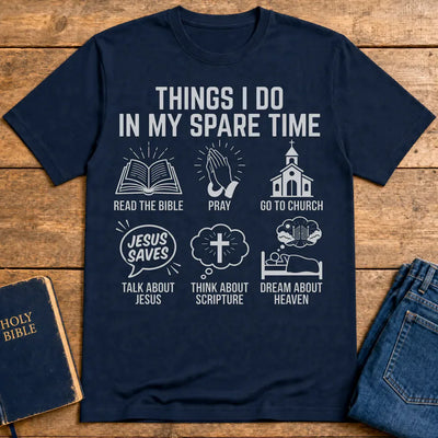 Spare Time with Jesus T-Shirt - Navy