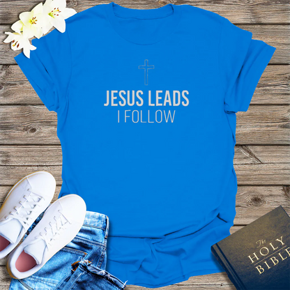 Jesus Leads I Follow T-Shirt - Royal