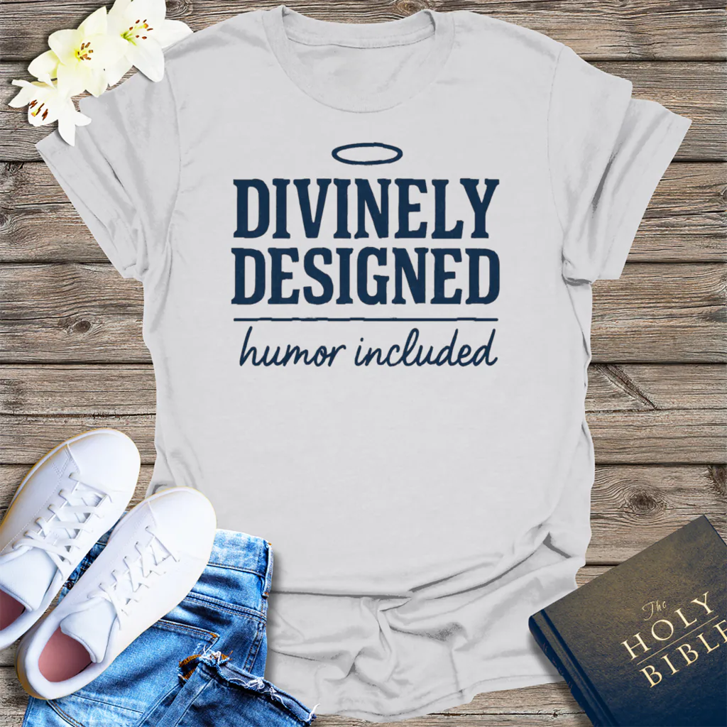 Divinely Designed T-Shirt - Ice Grey