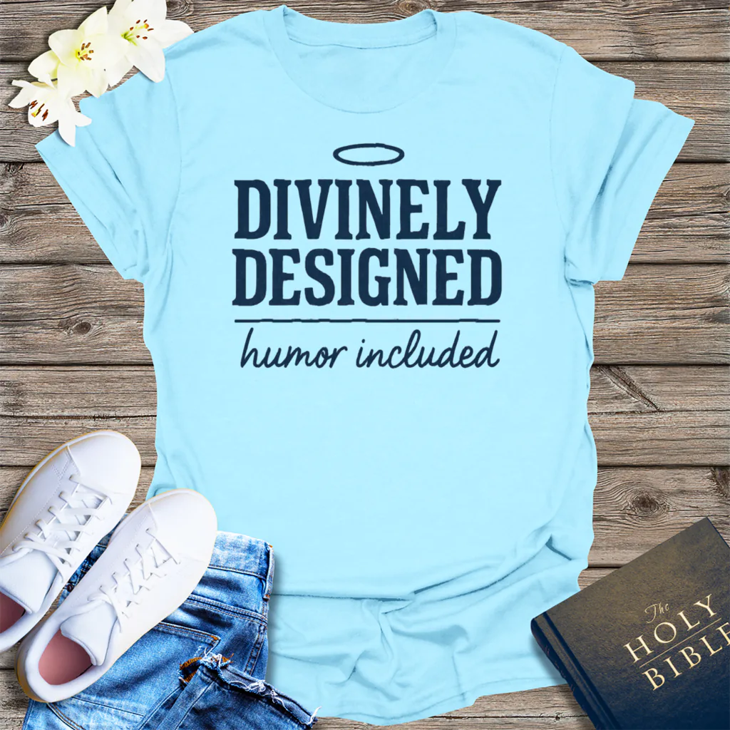 Divinely Designed T-Shirt - Light Blue