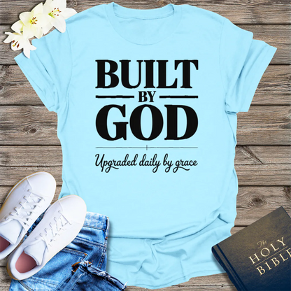 Built by God T-Shirt - Light Blue