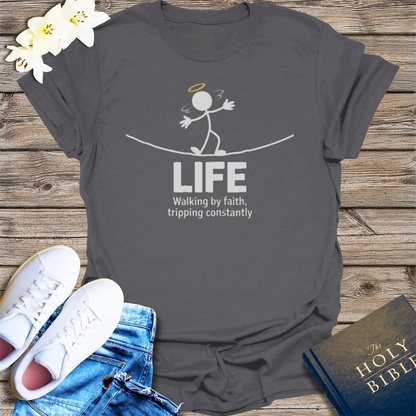 Walking in Faith T-Shirt - Charcoal
