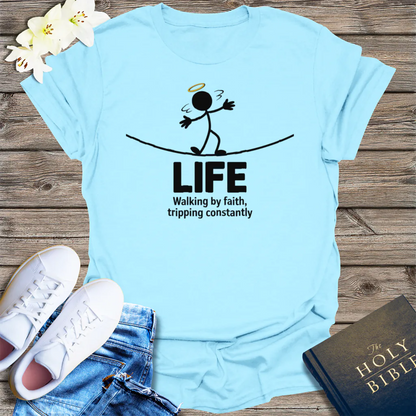 Walking in Faith T-Shirt - Light Blue