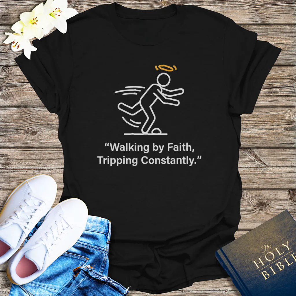 Walking by Faith T-Shirt - Black