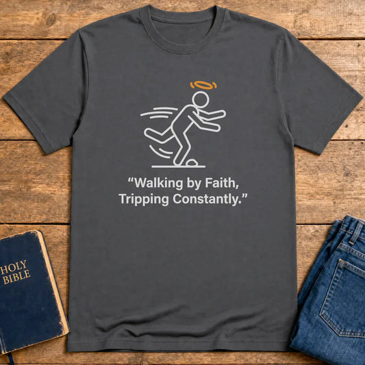 Walking by Faith T-Shirt - Charcoal