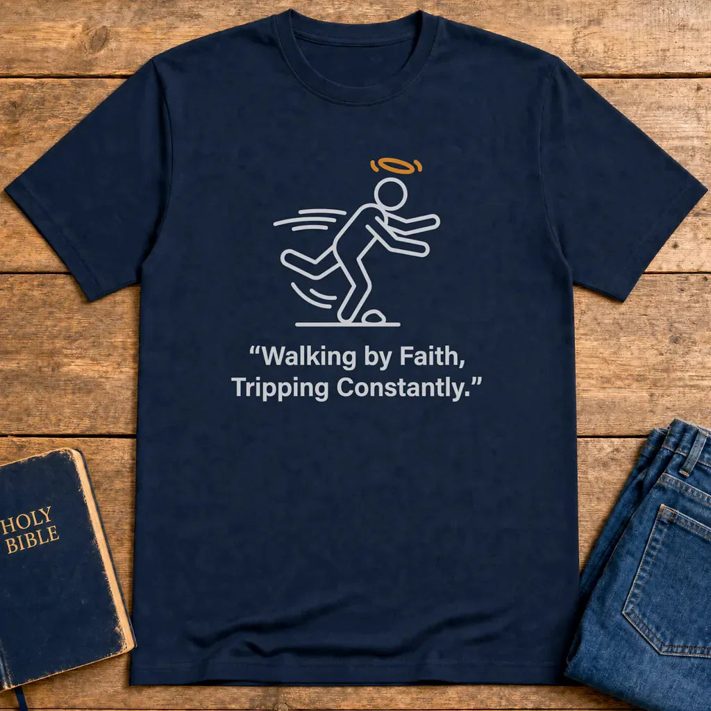 Walking by Faith T-Shirt - Navy