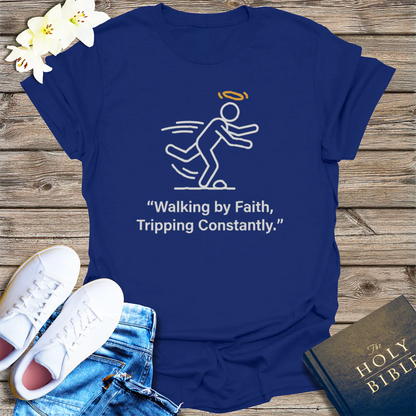 Walking by Faith T-Shirt - Navy