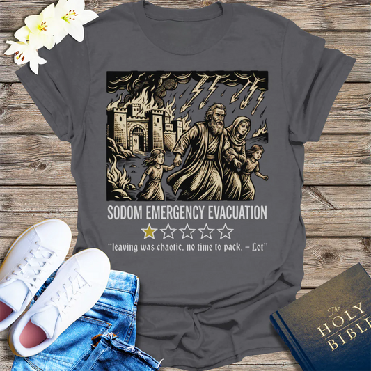Sodom Emergency Evacuation T-Shirt - Charcoal