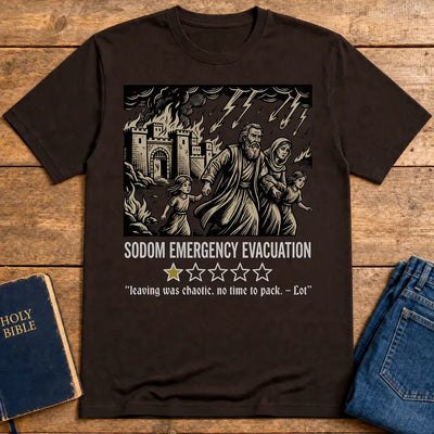 Sodom Emergency Evacuation T-Shirt - Dark Chocolate