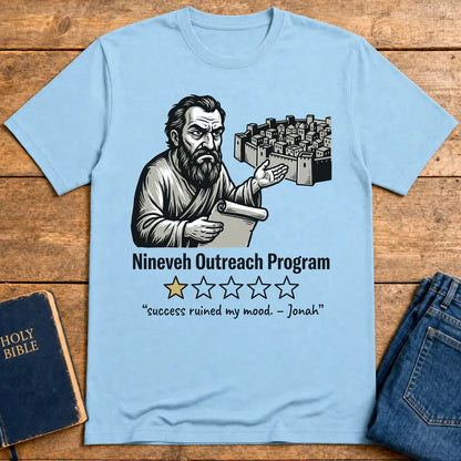 Nineveh Outreach Review T-Shirt - Light Blue
