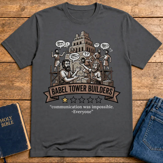 Babel Tower Builders T-Shirt - Charcoal