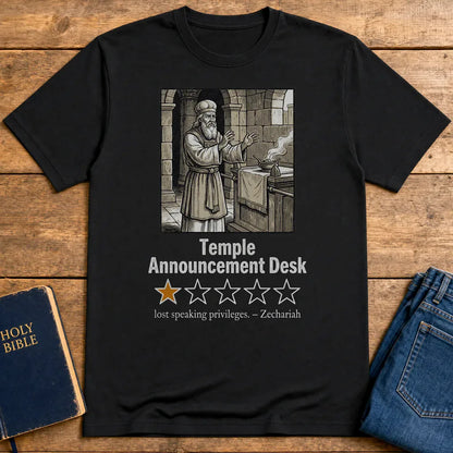 Temple Announcement Desk T-Shirt - Black