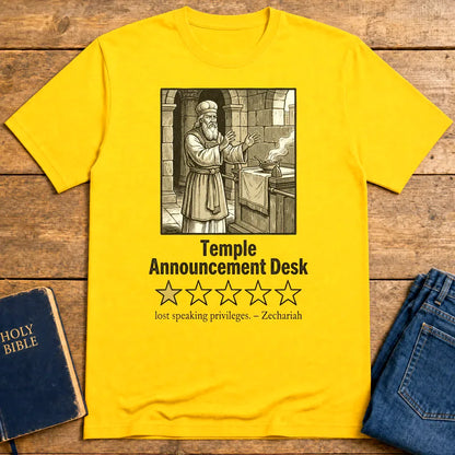 Temple Announcement Desk T-Shirt - Daisy
