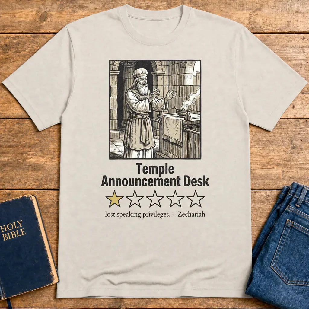 Temple Announcement Desk T-Shirt - Ice Grey