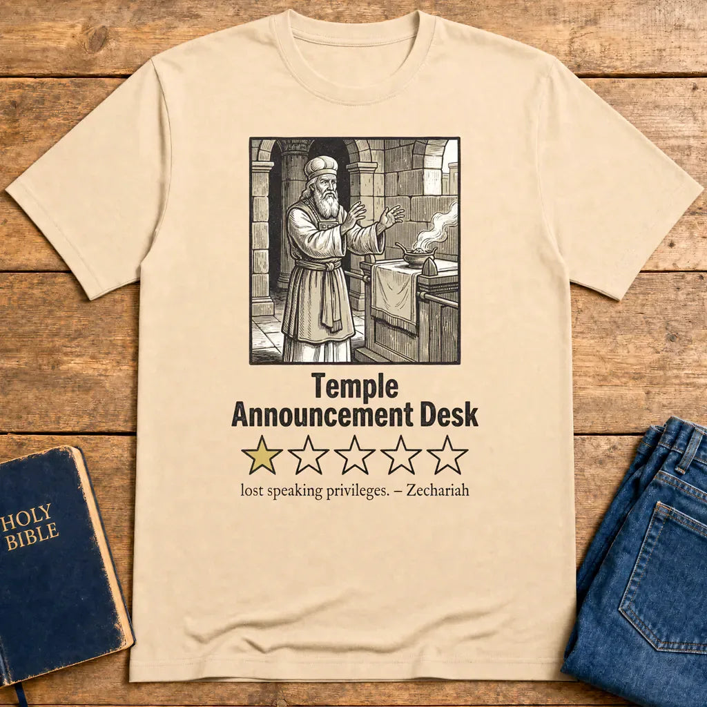Temple Announcement Desk T-Shirt - Natural
