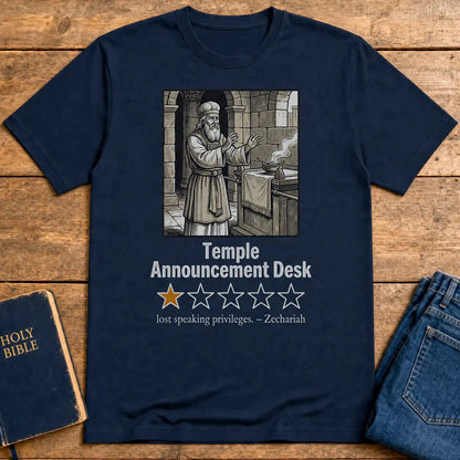 Temple Announcement Desk T-Shirt - Navy