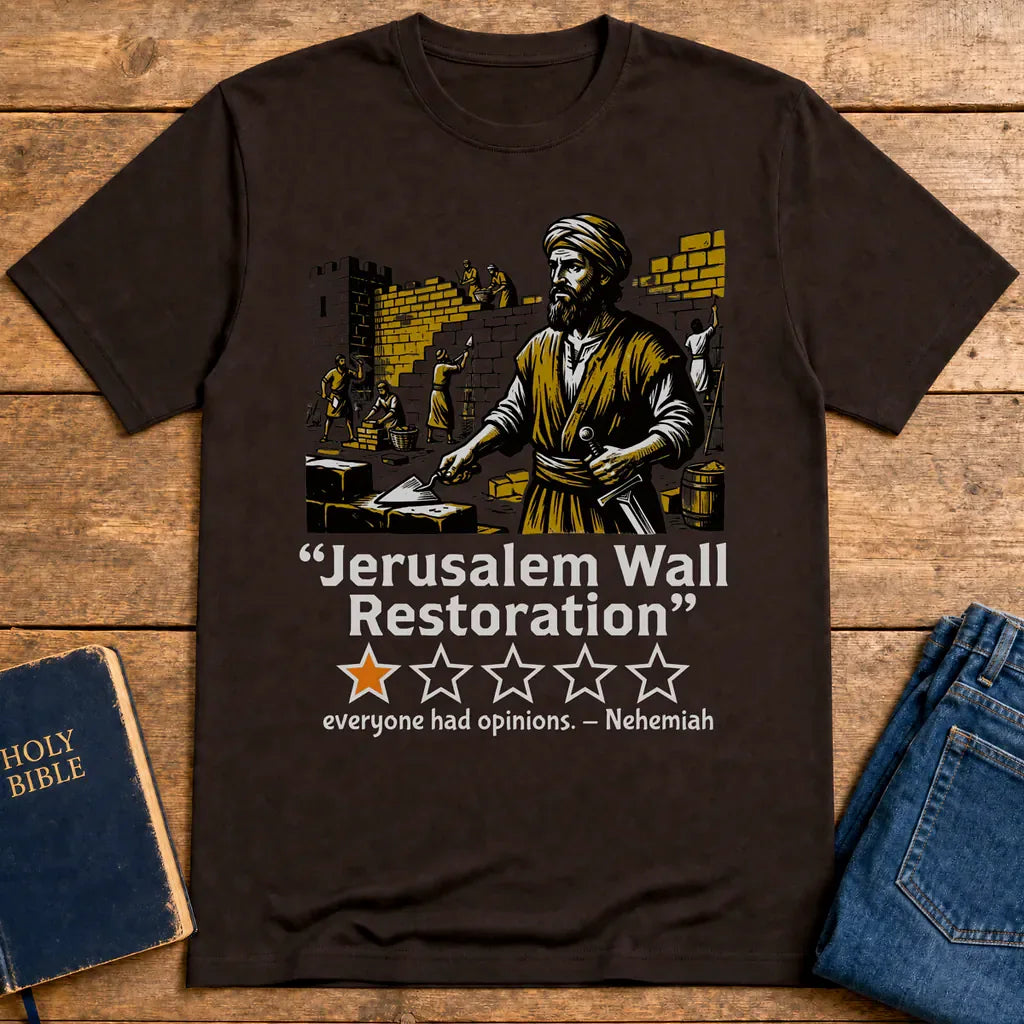 Jerusalem Wall Restoration T-Shirt - Dark Chocolate