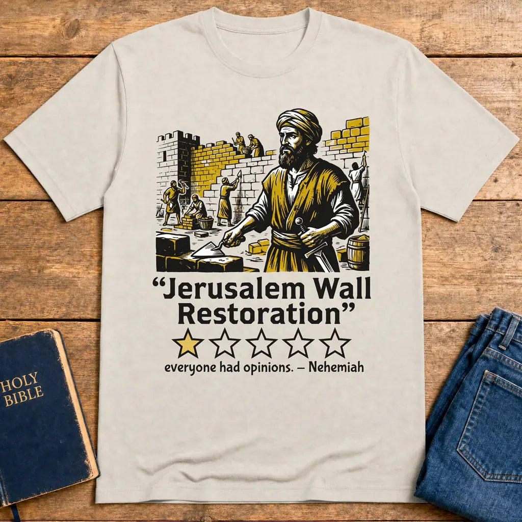Jerusalem Wall Restoration T-Shirt - Ice Grey