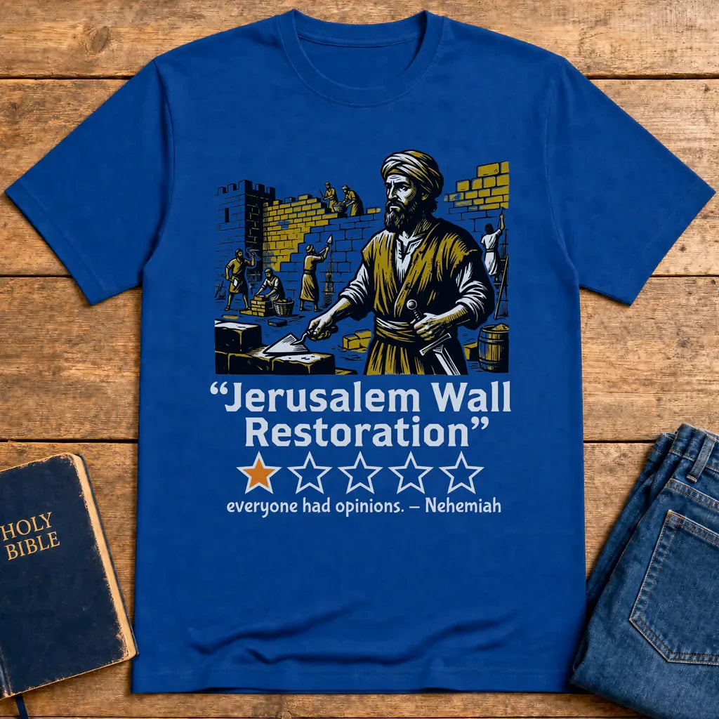 Jerusalem Wall Restoration T-Shirt - Royal