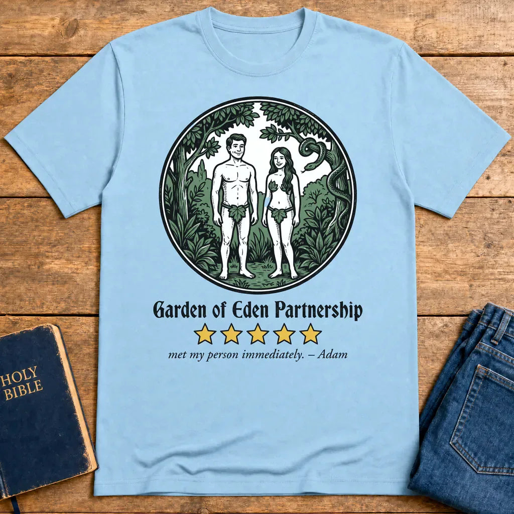 Garden of Eden Partnership T-Shirt - Light Blue
