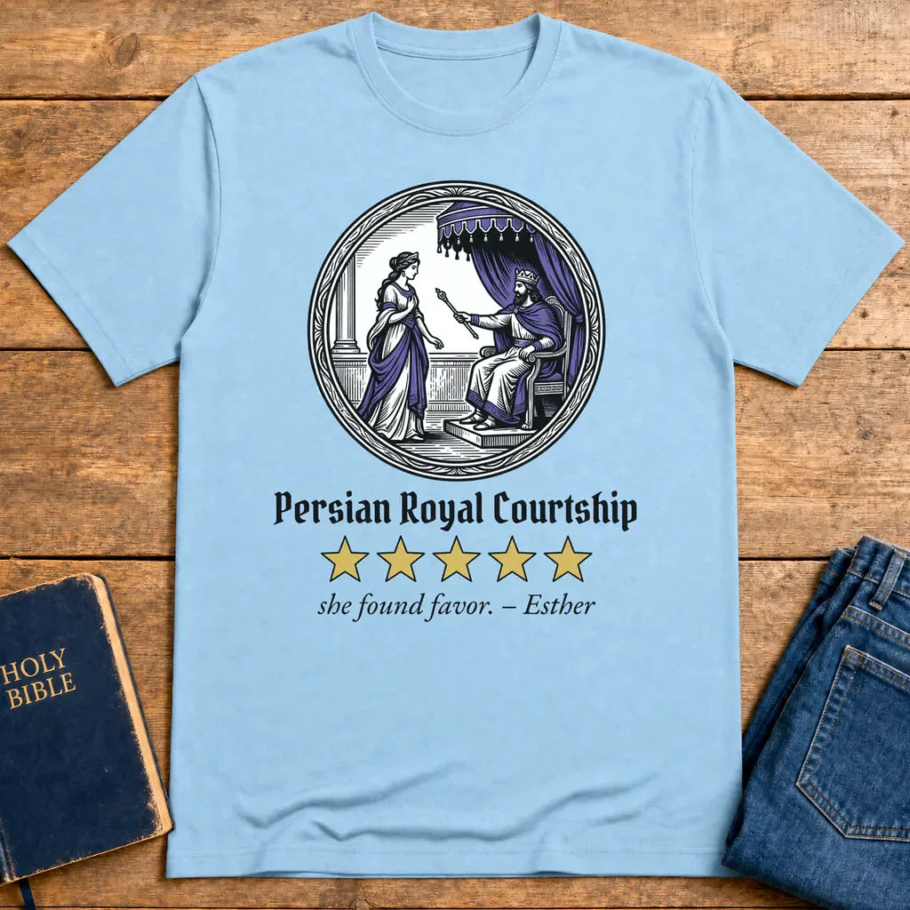 Persian Royal Courtship T-Shirt - Light Blue