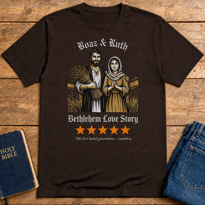 Boaz & Ruth Bethlehem Love Story T-Shirt - Dark Chocolate