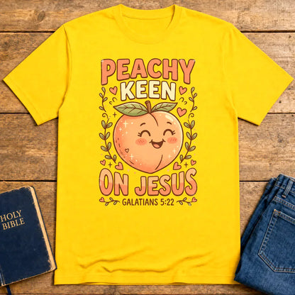 Peachy Keen On Jesus T-Shirt - Daisy