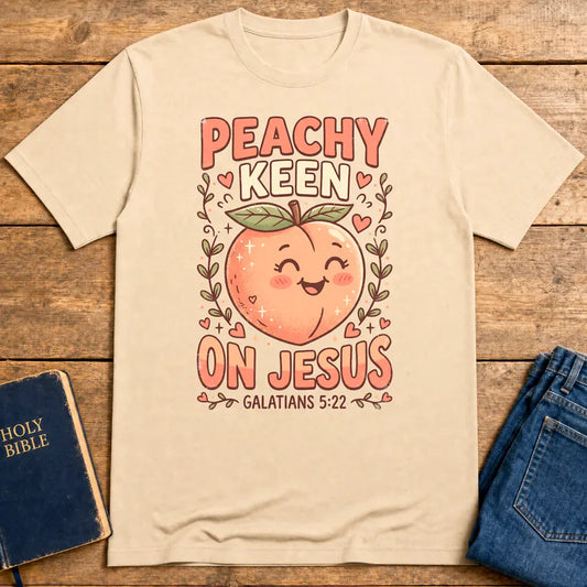 Peachy Keen On Jesus T-Shirt - Natural