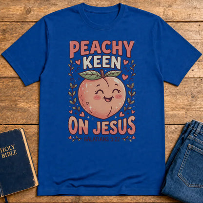 Peachy Keen On Jesus T-Shirt - Royal