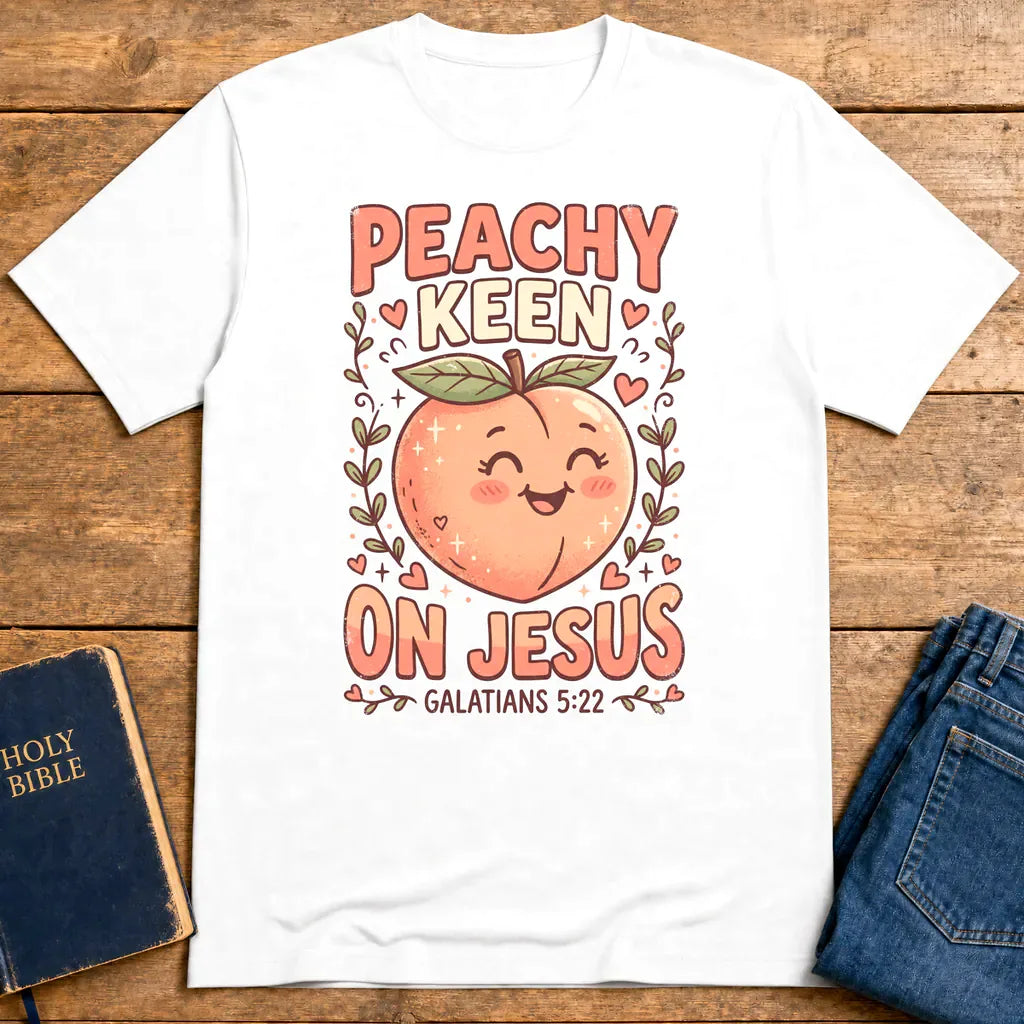 Peachy Keen On Jesus T-Shirt - White