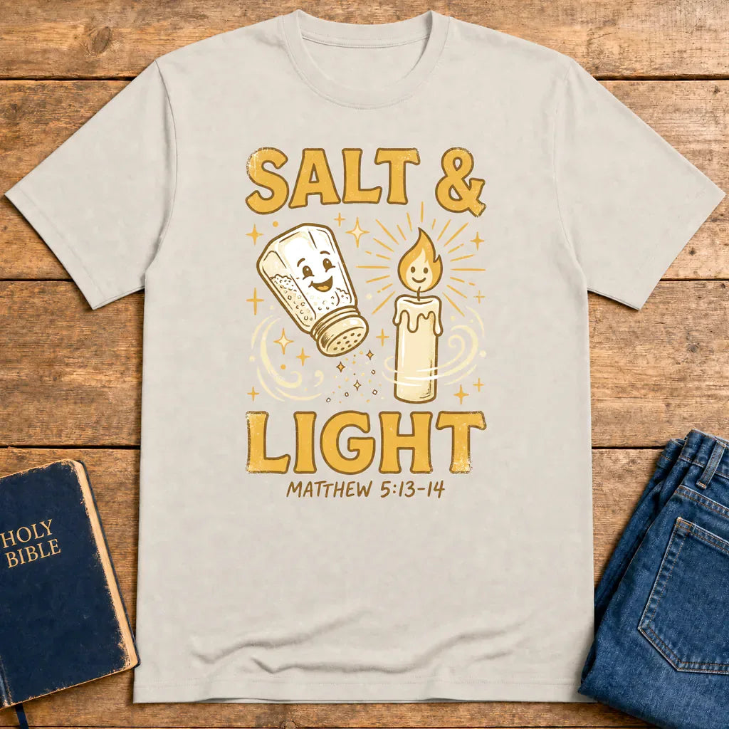 Salt & Light Scripture T-Shirt - Ice Grey