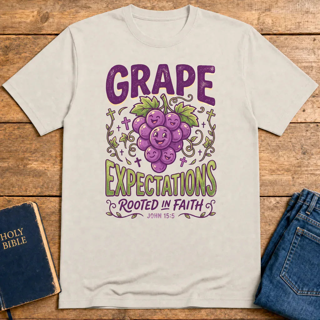 Grape Expectations T-Shirt - Ice Grey