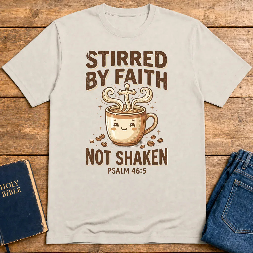 Stirred by Faith Not Shaken T-Shirt - Ice Grey