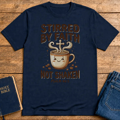 Stirred by Faith Not Shaken T-Shirt - Navy
