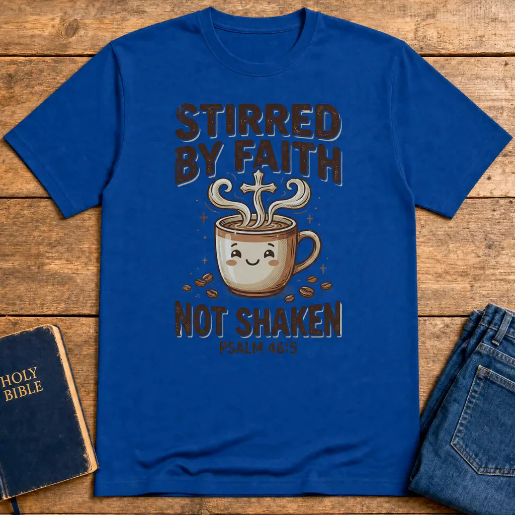 Stirred by Faith Not Shaken T-Shirt - Royal