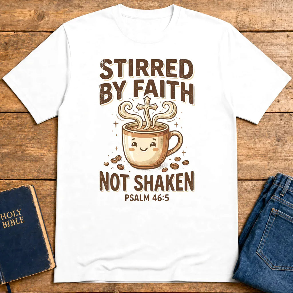 Stirred by Faith Not Shaken T-Shirt - White
