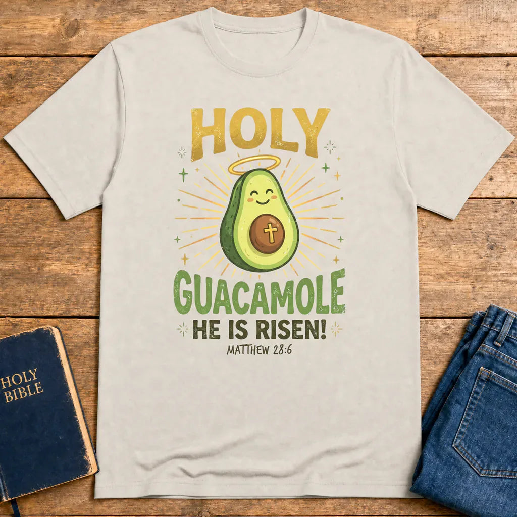 Holy Guacamole He Is Risen T-Shirt - Ice Grey