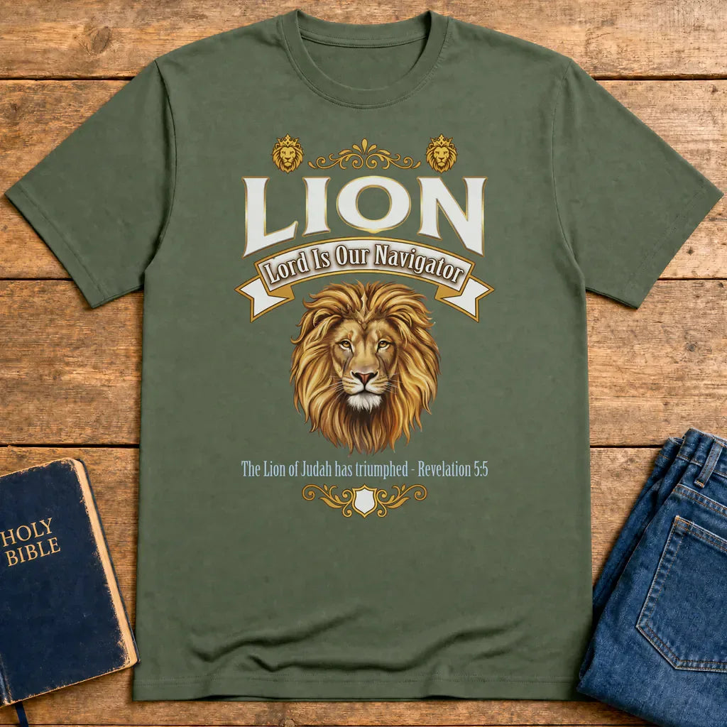 Lion of Judah Victory T-Shirt - Military Green