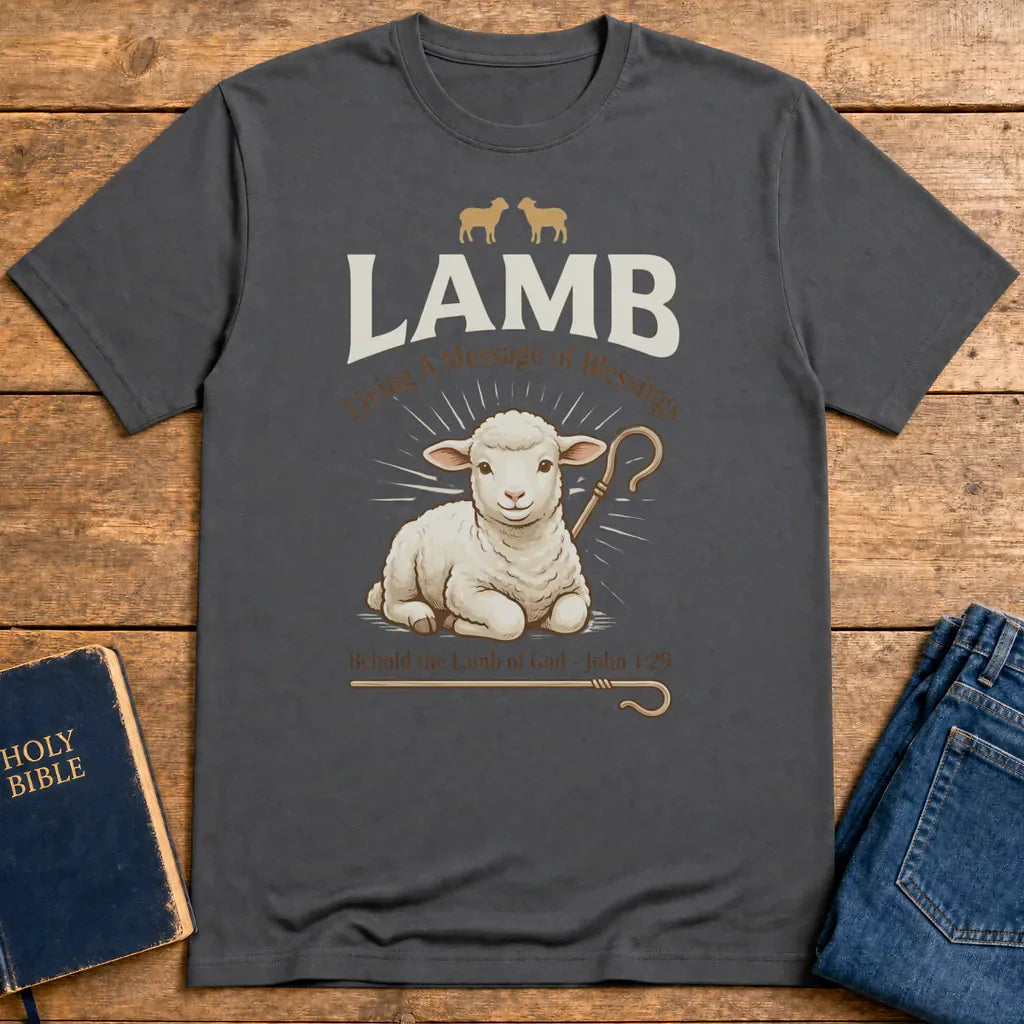 Lamb of Blessings T-Shirt - Charcoal
