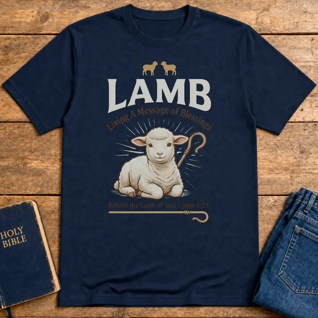 Lamb of Blessings T-Shirt - Navy