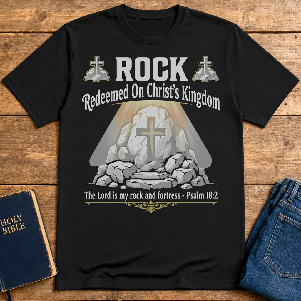 Christ the Rock Fortress T-Shirt - Black